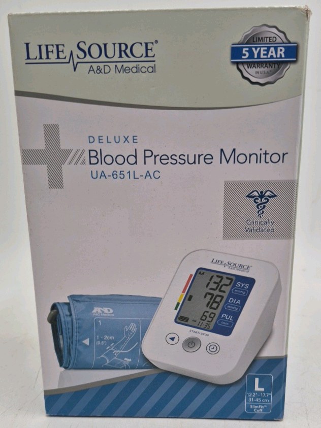 lot 333 image: LifeSource Deluxe Blood Pressure Monitor UA-651L-AC