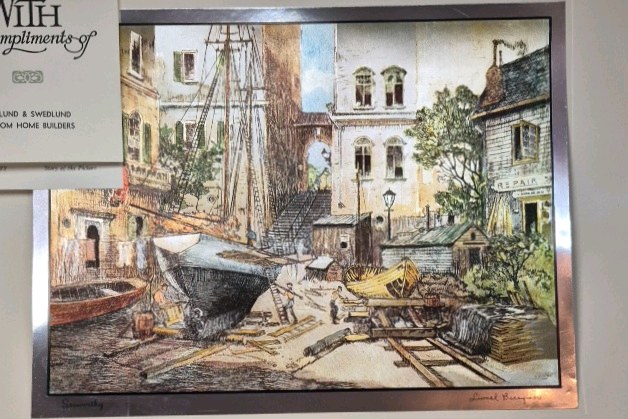 lot 34 image: Lionel Barrymore Print  Seaworthy Shipyard Scene