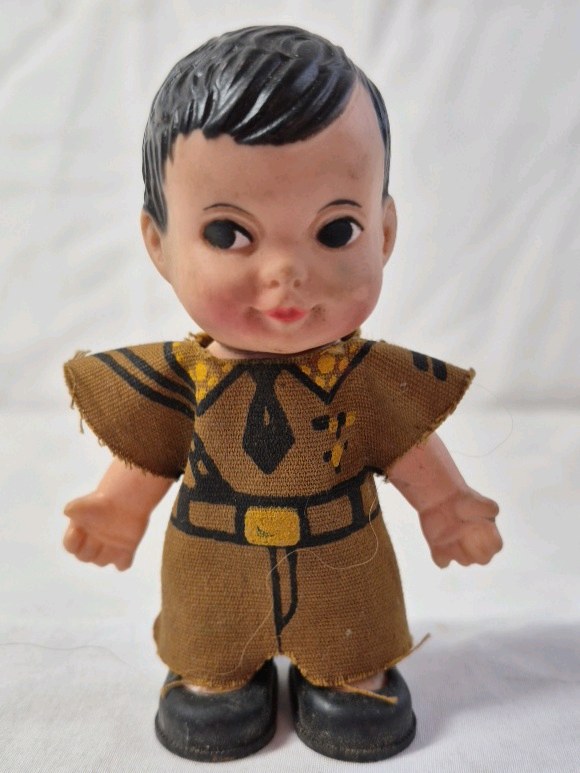 lot 42 image: Vintage Plastic Doll  Boy in Military-Style Uniform