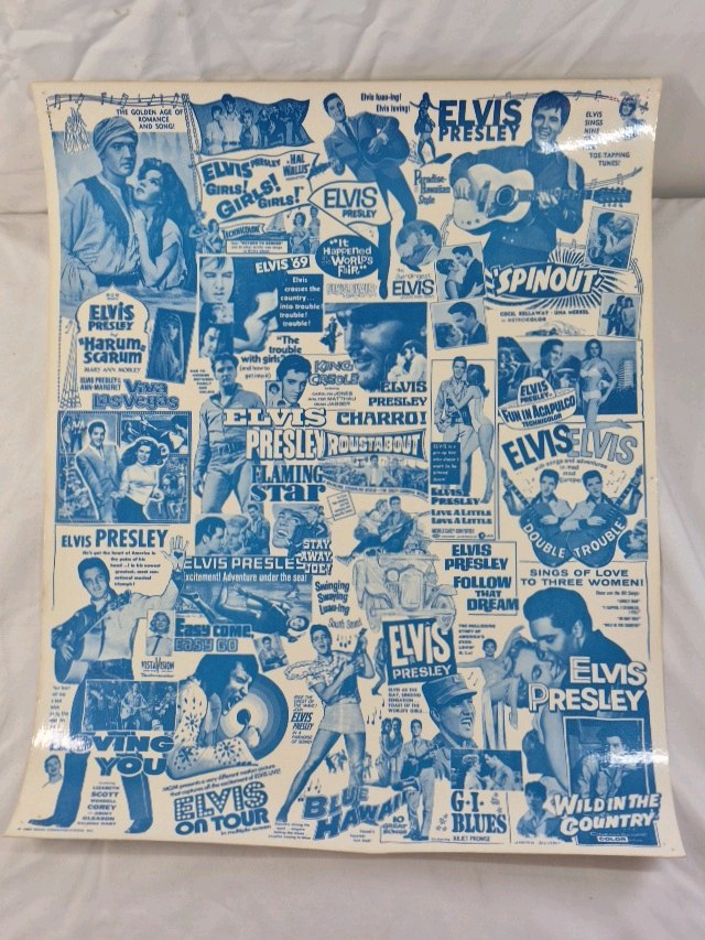 lot 54 image: Vintage Elvis Presley Movie Poster Collage Print