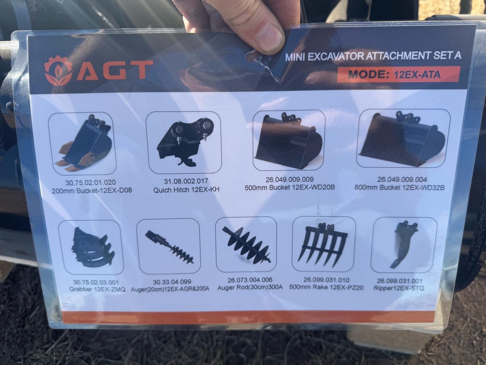 lot 21L image: Mini Excavator Attachment AGT 2026 Unused 12EX-ATA