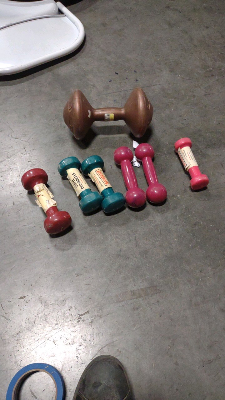 lot 111 image: dumbbells