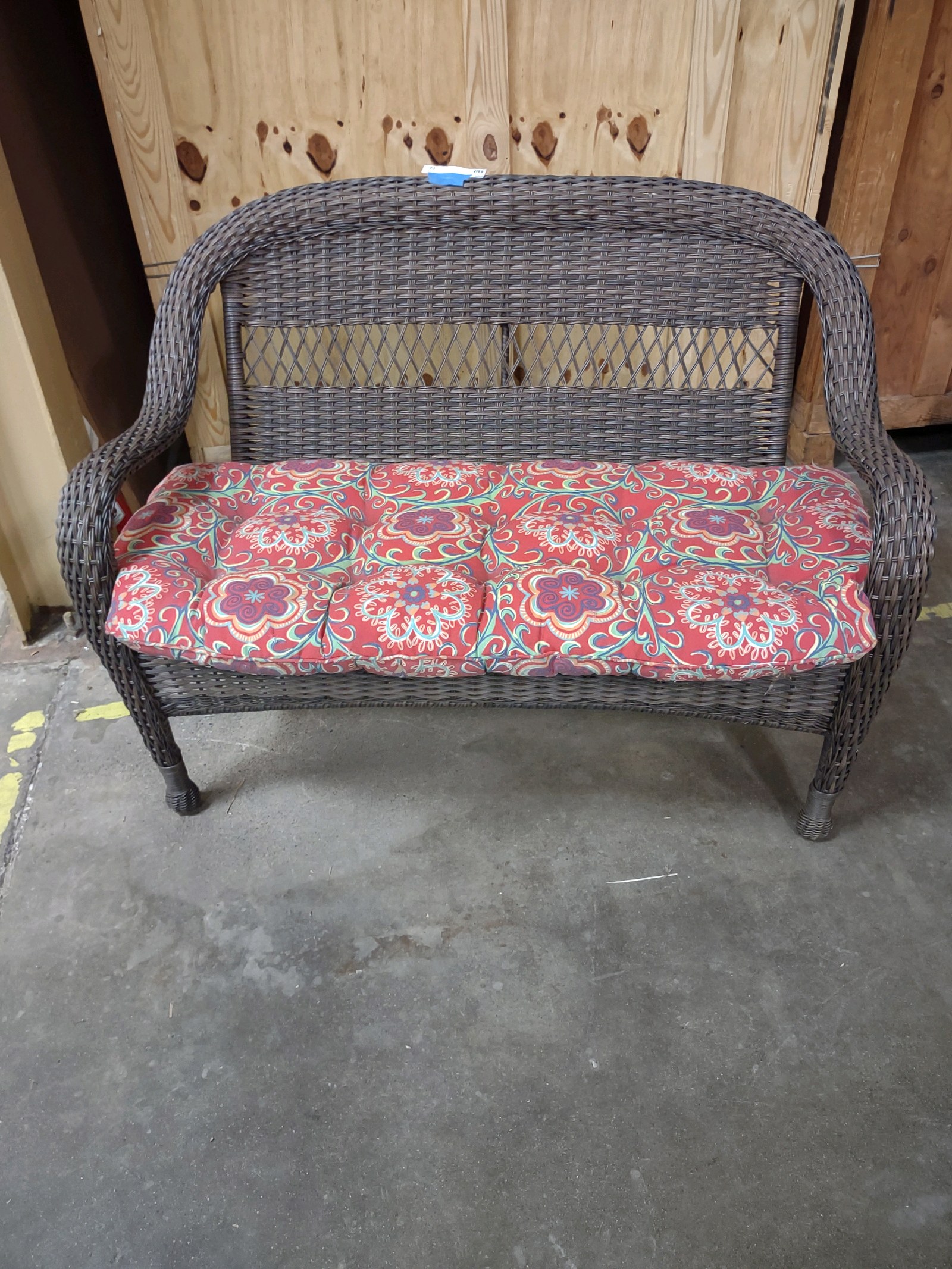 lot 12 image: Wicker Patio Bench