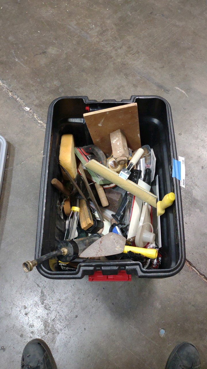 lot 130 image: assorted paint and drywall items