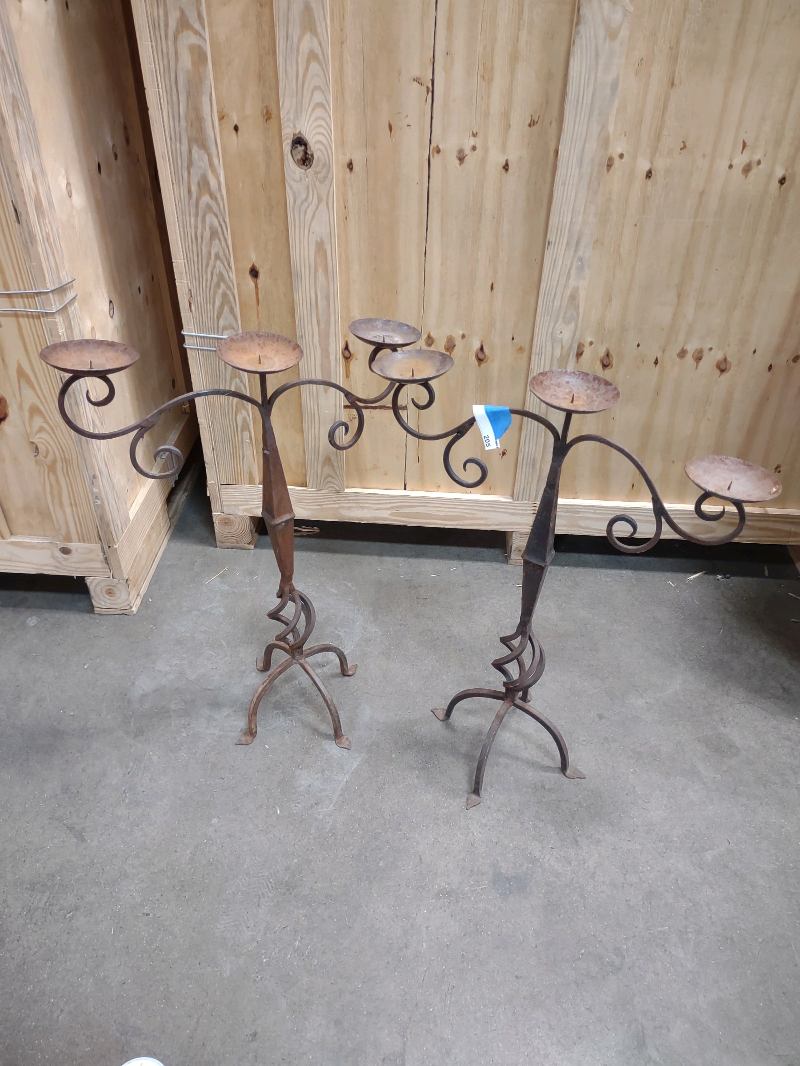 lot 205 image: 2 Metal Candelabras