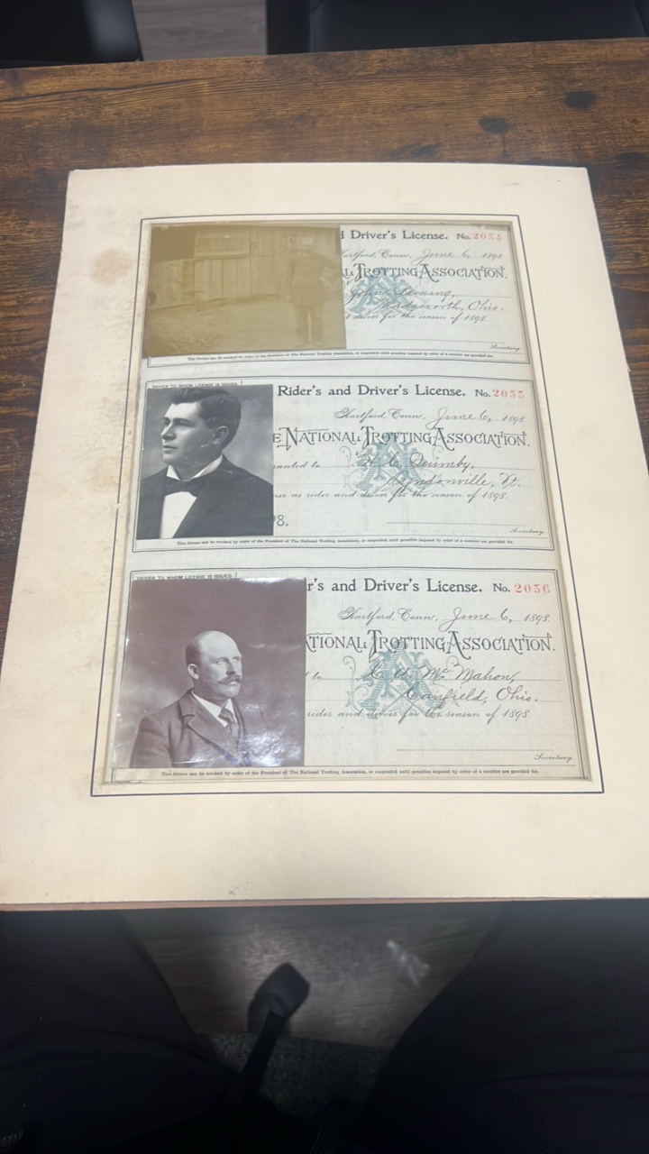 1898 rider and driver licenses