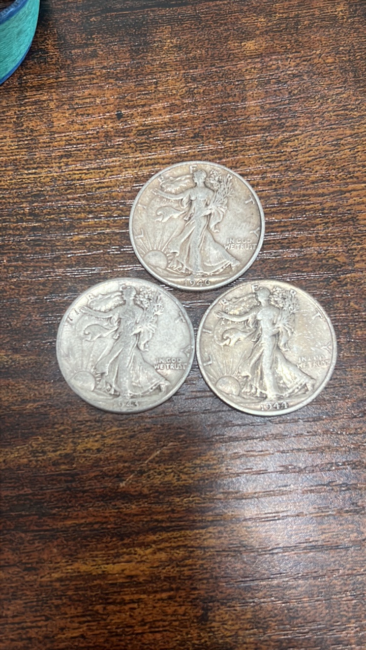 43,44,46 walking liberty halfs