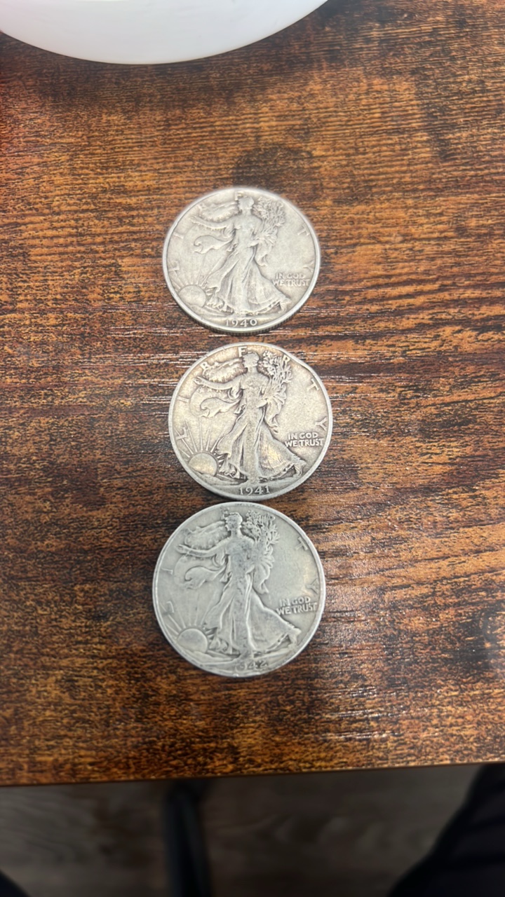 40,41,42 walking liberty half dollars