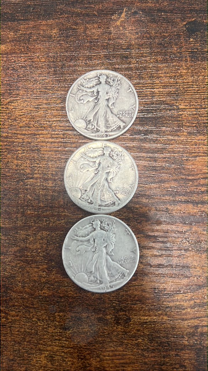 43,44,45 walking liberty half dollars