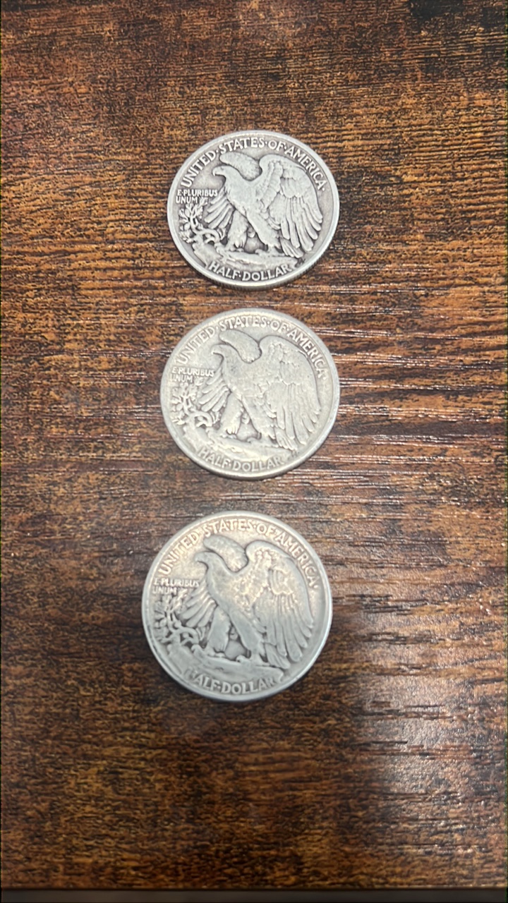 43,44,45 walking liberty half dollars