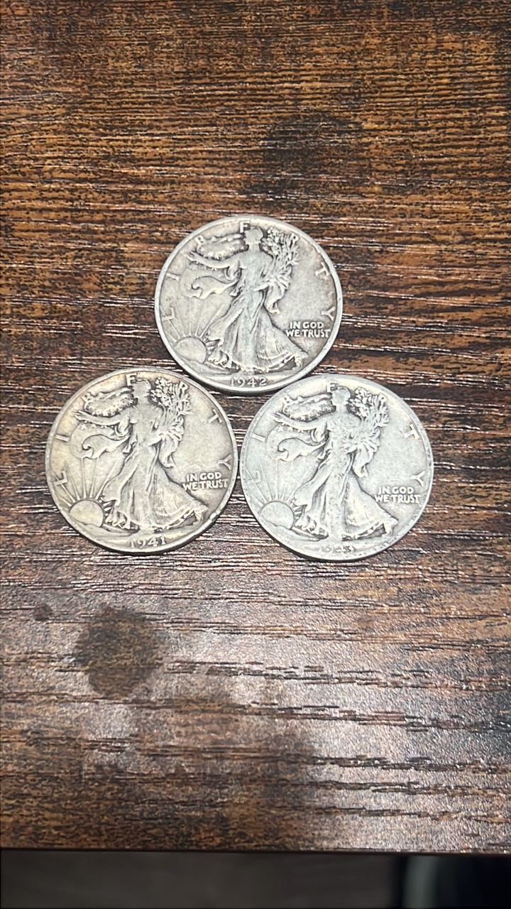 41,42,43 walking liberty half dollars