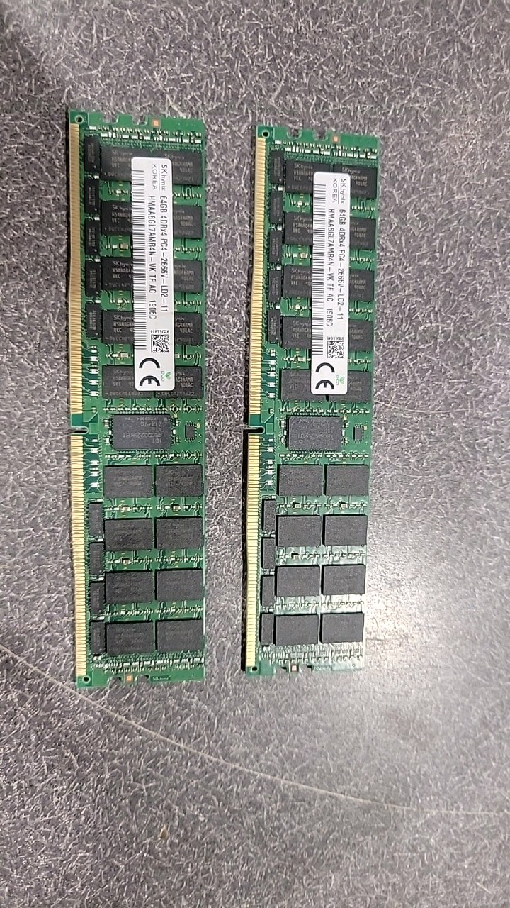 Lot of Used 128GB Of Ram (605273) Two 64GB DDR4 ECC Memory, UNTESTEDAS IS