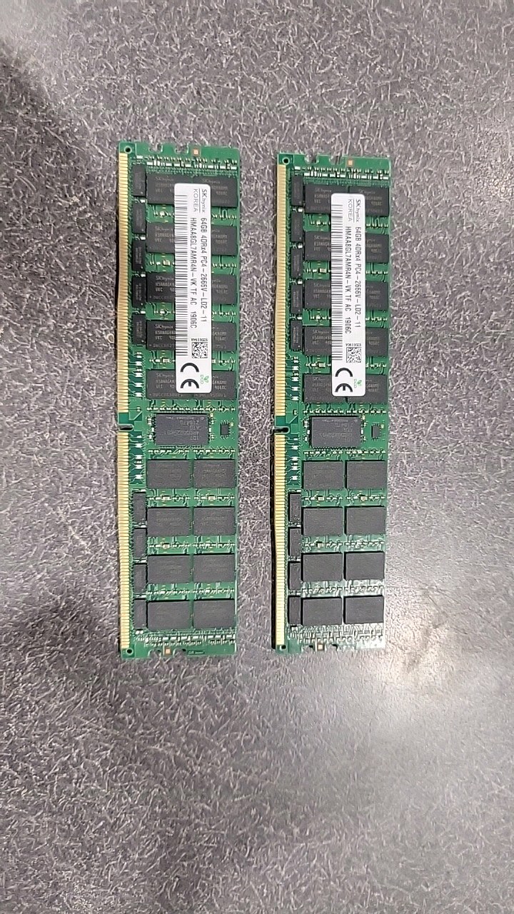 Lot of Used 128GB Of Ram (605272) Two 64GB DDR4 ECC Memory, UNTESTEDAS IS
