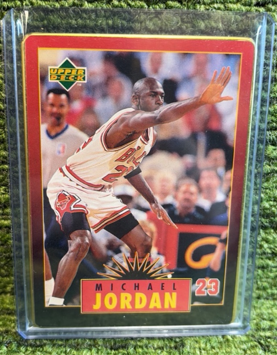 lot 102 image: Michael Jordan 1996 Upper Deck Jordan Metal Collection card #4