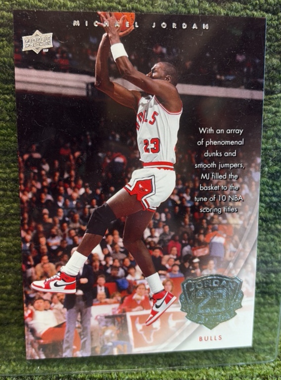 lot 109 image: Upper Deck Jordan Legacy Michael Jordan Scoring Champ MJ-5 jumbo card