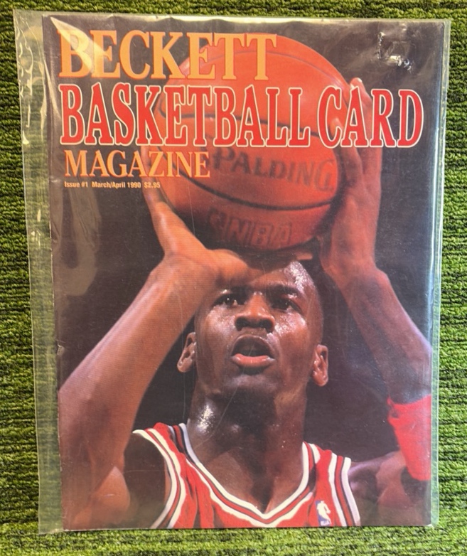 lot 111 image: MICHAEL JORDAN 1ST ISSUE BECKETT BASKETBALL CARD MAGAZINE 1990