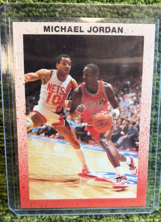 lot 119q image: 1989 Michael Jordan Career Highlights Card Chicago Bulls