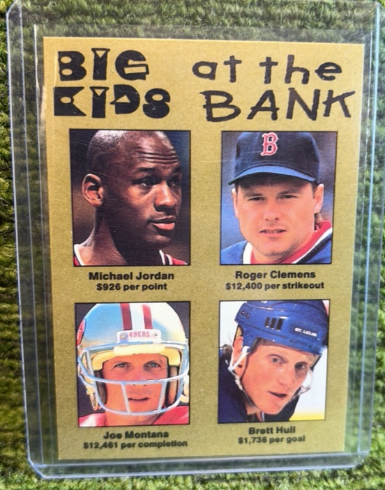lot 119t image: Michael Jordan ClemensJoe MontanaBrett Hull Big Kids at the Bank Promo