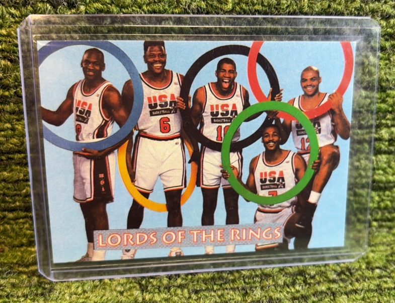 lot 119u image: Lords Of the Rings Dream Team  Michael Jordan -Magic Johnson - Charles Barkley