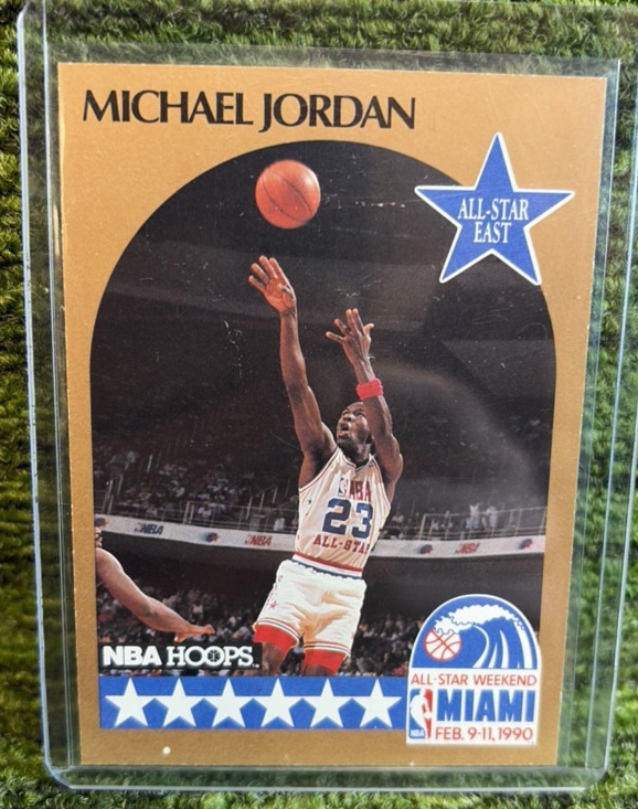 lot 149 image: 1990 Michael Jordan NBA Hoops #5 Basketball Card All-Star East Weekend Miami HOF