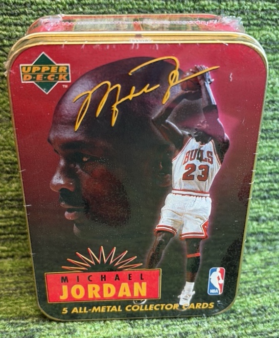 lot 1b image: Upper Deck Michael Jordan 5 All Metal Collector Card Set - Sealed Card Set, Rare