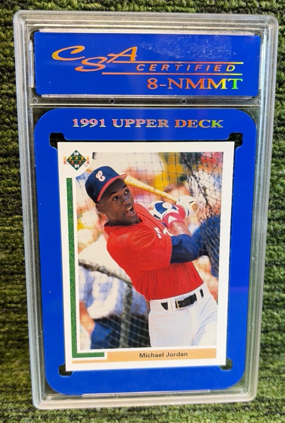lot 32 image: 1991 UPPER DECK BASEBALL MICHAEL JORDAN #SP1, Graded 8 NMMT