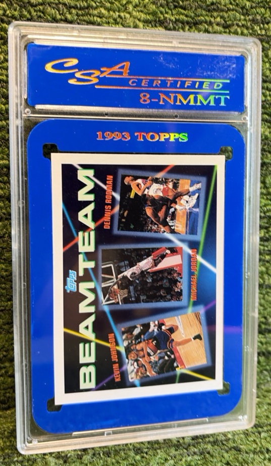 lot 34 image: 1993 Beam Team  Michael Jordan Graded 8-NMMT Jordan Rodman Johnson