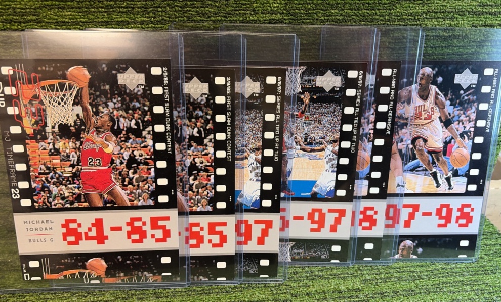 lot 36 image: 1998-99 Upper Deck MJ Timeframe Michael Jordan LOT OF 6