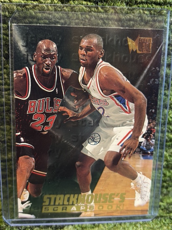 lot 36p image: 1995-96 Metal #S-7 Jerry Stackhouse Stackhouses Scrapbook RC WMichael Jordan