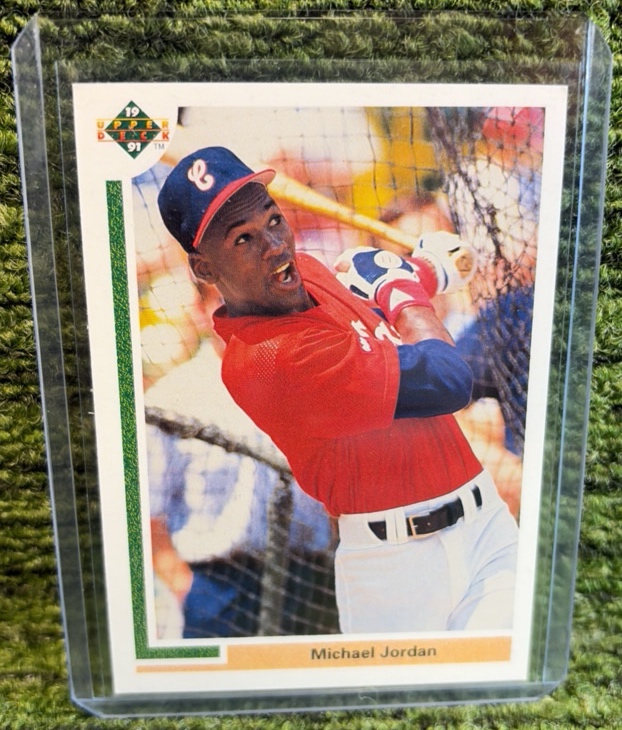 lot 36w image: 1991 Upper Deck - Short Print Michael Jordan #SP1, short print 1st Baseball Card