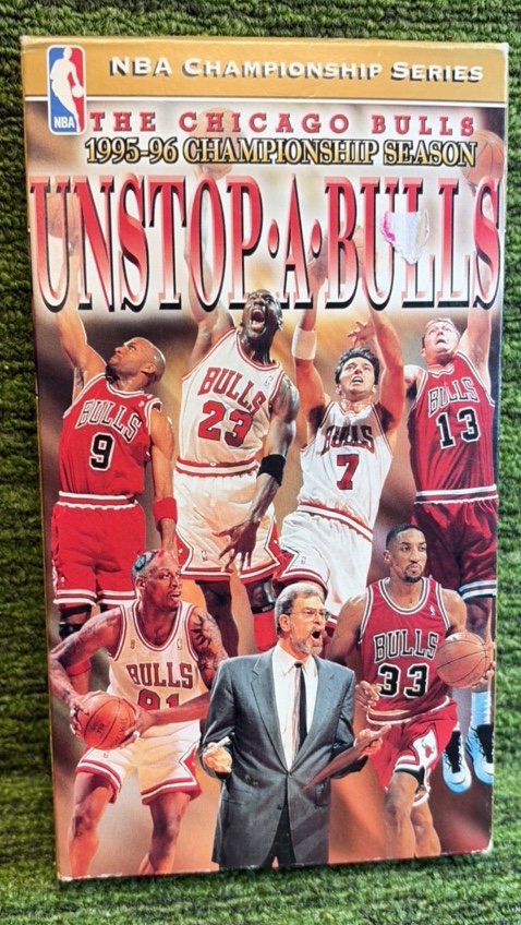 lot 44 image: Unstop-a-Bulls The Chicago Bulls 1995-96 Championship Season (VHS, 1996) Opened