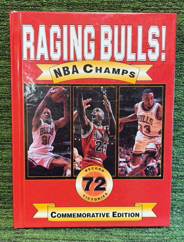lot 67 image: 1996 Chicago BullsRaging Bulls NBA Champs Hard Cover Record Book 72 Victories