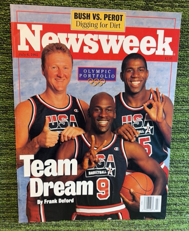 lot 96 image: Newsweek Magazine USA OLYMPIC DREAM TEAM Michael Jordan Magic July 6 1992