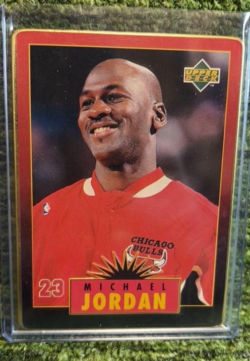 lot 99 image: 1996-97 Upper Deck Basketball MIchael Jordan All Metal Card #1 Chicago Bulls