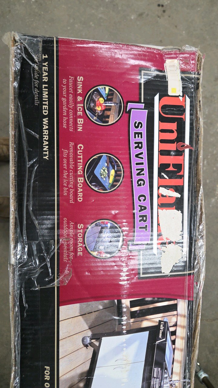 lot 10 image: uniflame serving cart - new in box