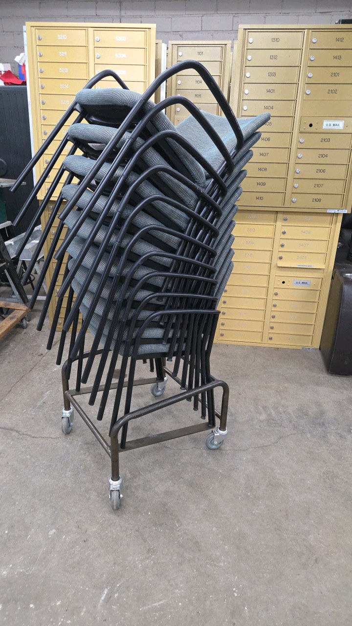 lot 4 image: conference chairs and cart