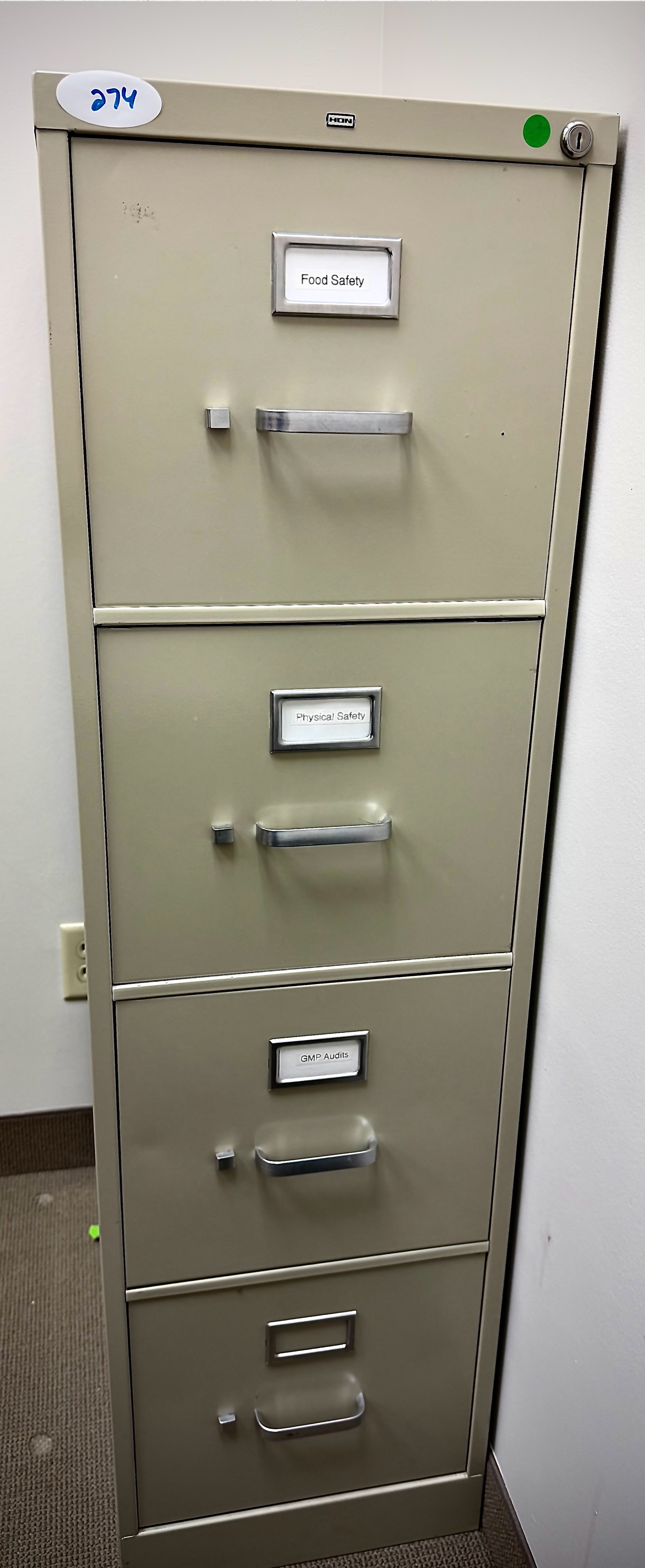 lot 274 image: filing cabinet