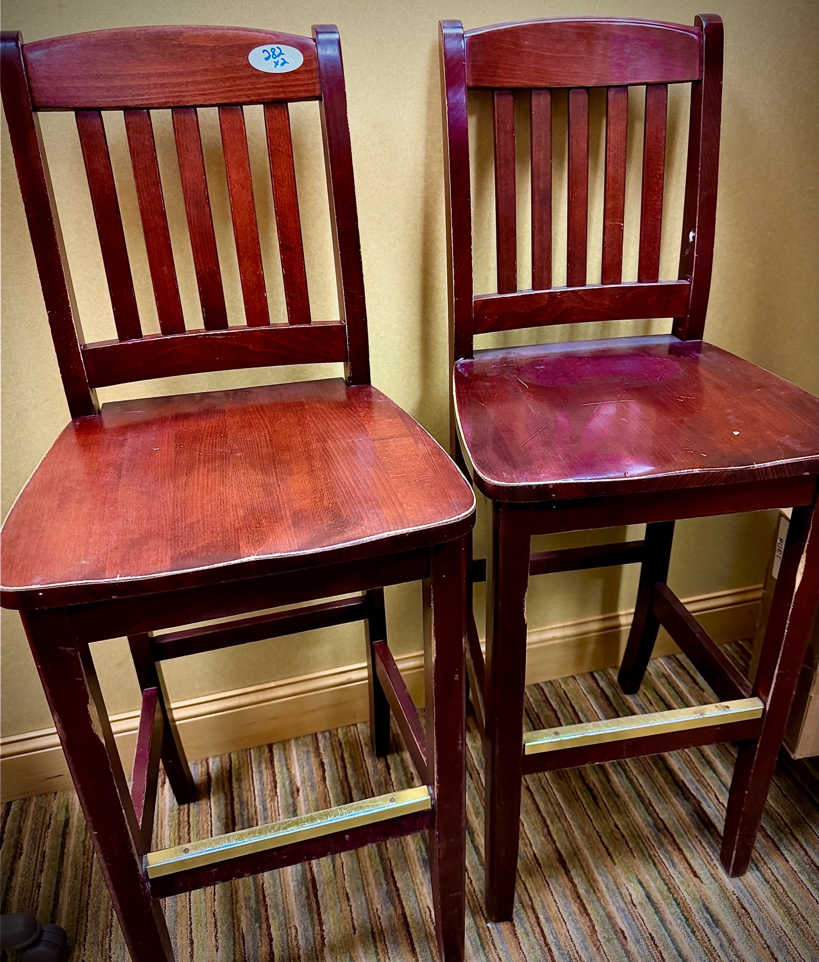 lot 282 image: high top chairs x2