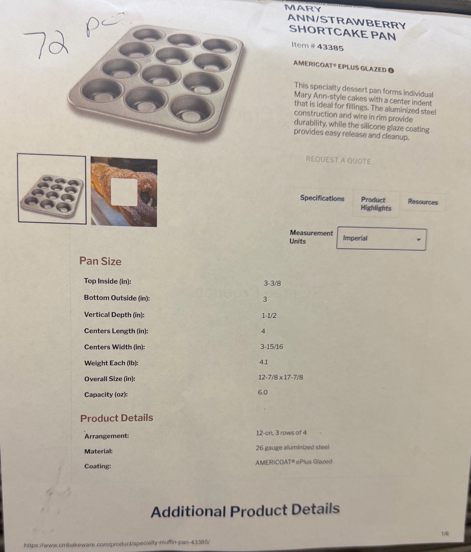 lot 404 image: shortcake pans