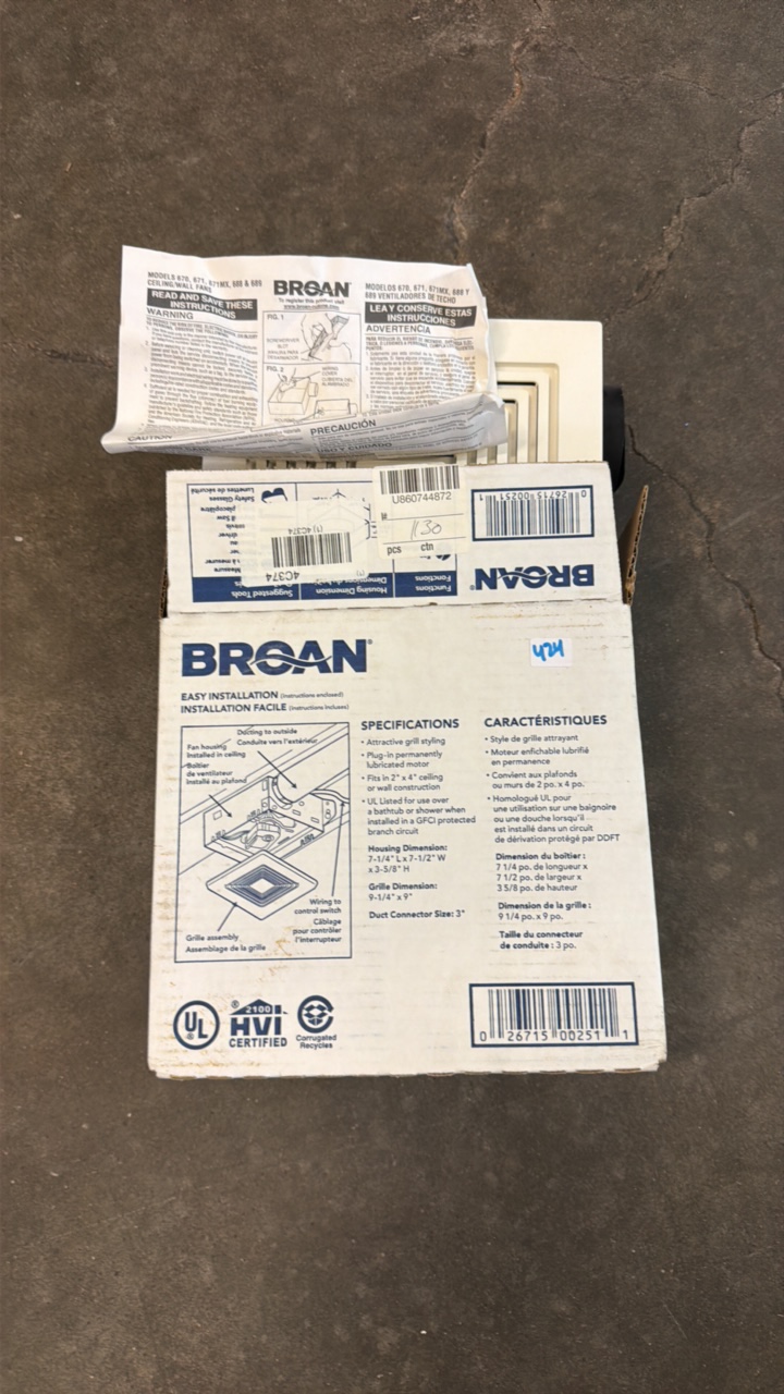 lot 424 image: ceiling vent