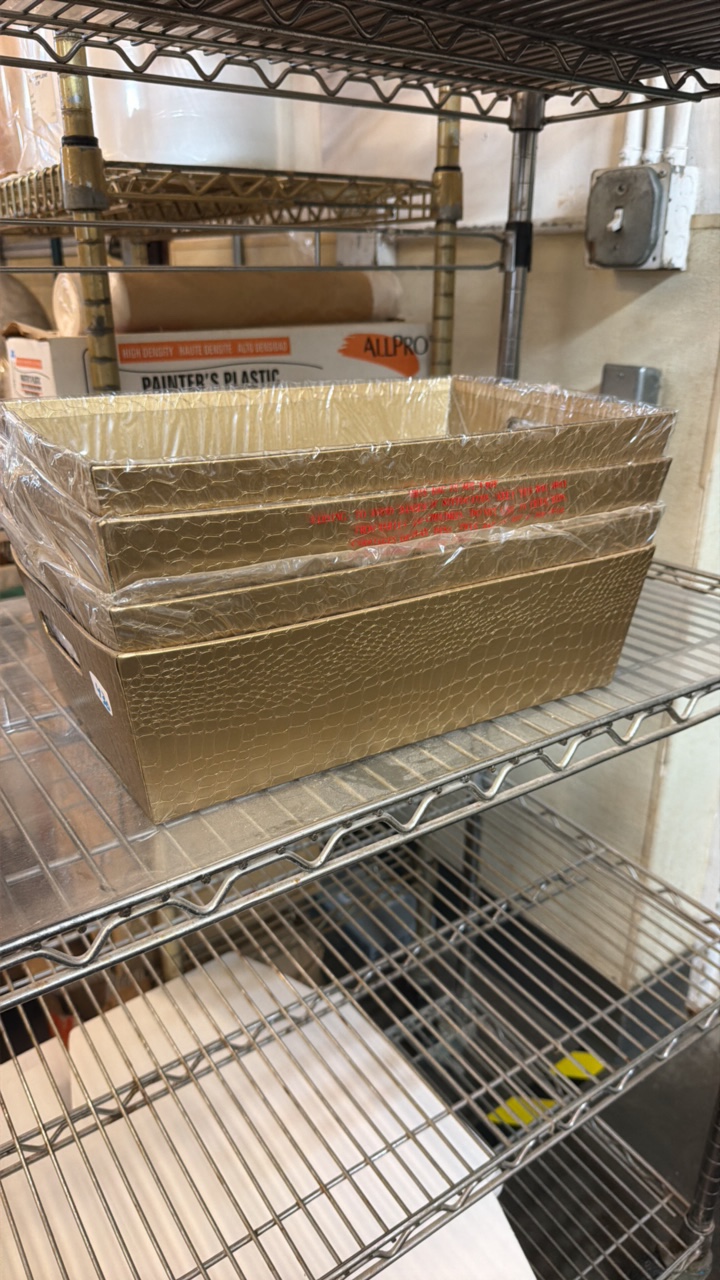 lot 430 image: Stack of gold bins