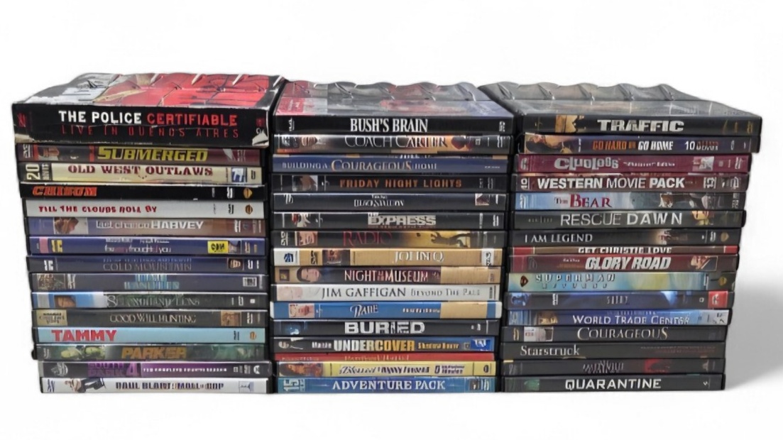 Large DVD Movie Lot Traffic Courageous Friday Night Lights I Am Legend Quarantine More