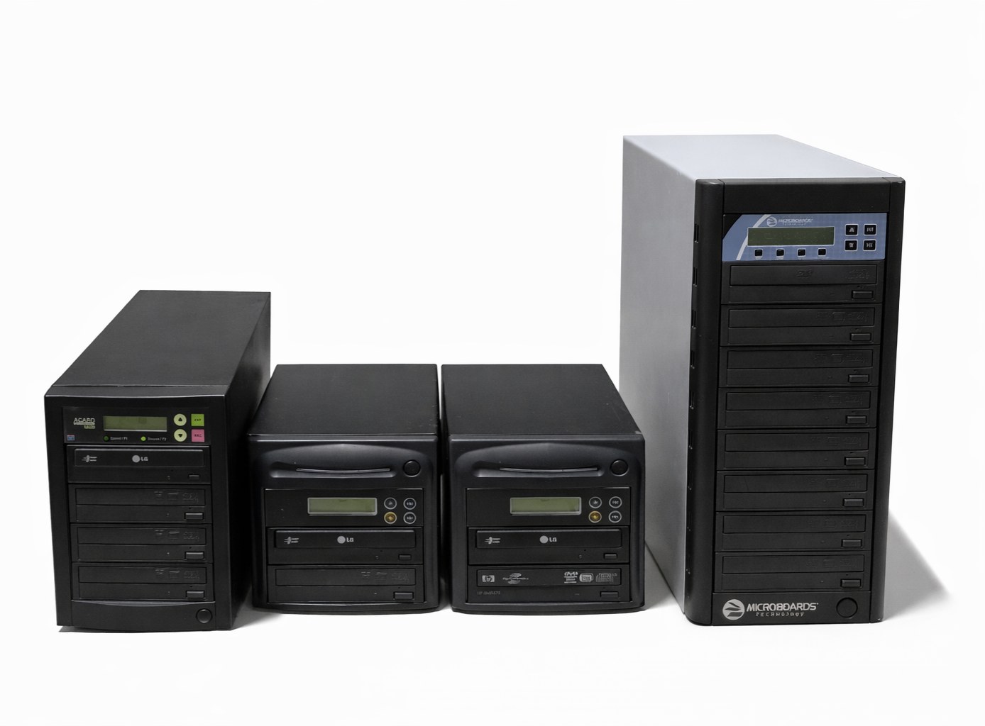 Lot of 4 CD DVD Duplicator Towers Microboards DVD PRM PRO-716 ACARD LG Multi Drive Copiers Untested