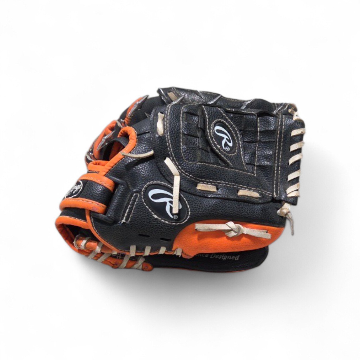 Rawlings Youth Baseball Glove - Black & Orange - 10.5 Inch