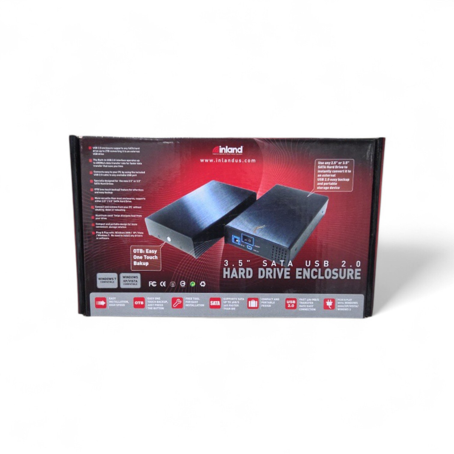 Inland 3.5 SATA USB 2.0 Hard Drive Enclosure