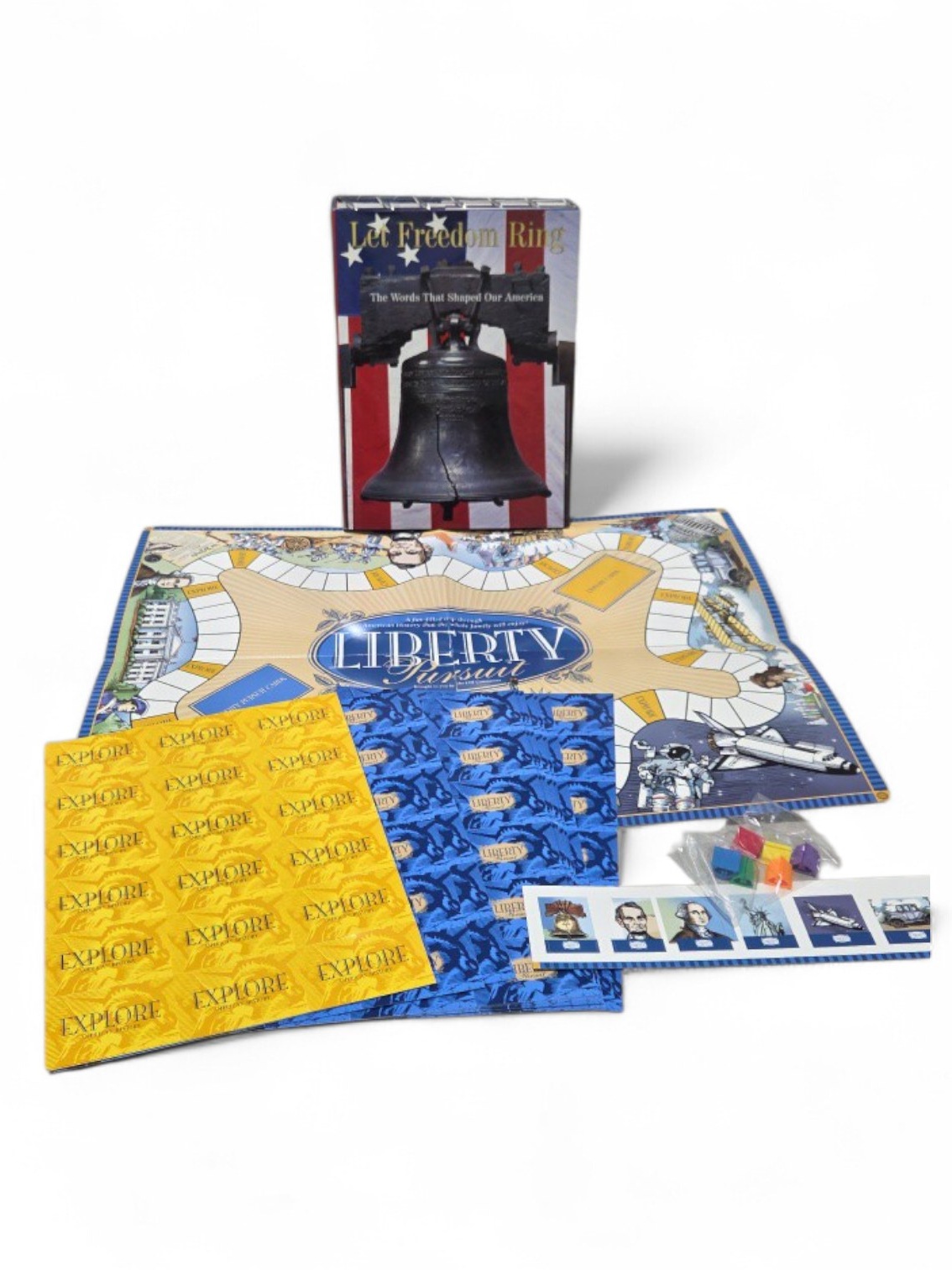 Liberty Pursuit Board Game with Let Freedom Ring Hardcover Book - New Open Box