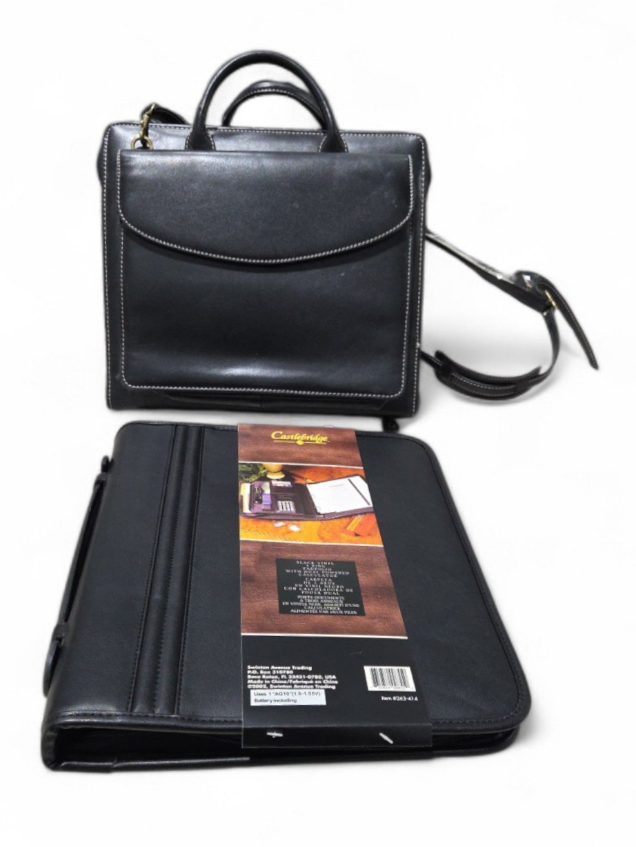 Black Portfolio Binder Organizer and Portfolio with Shoulder Strap