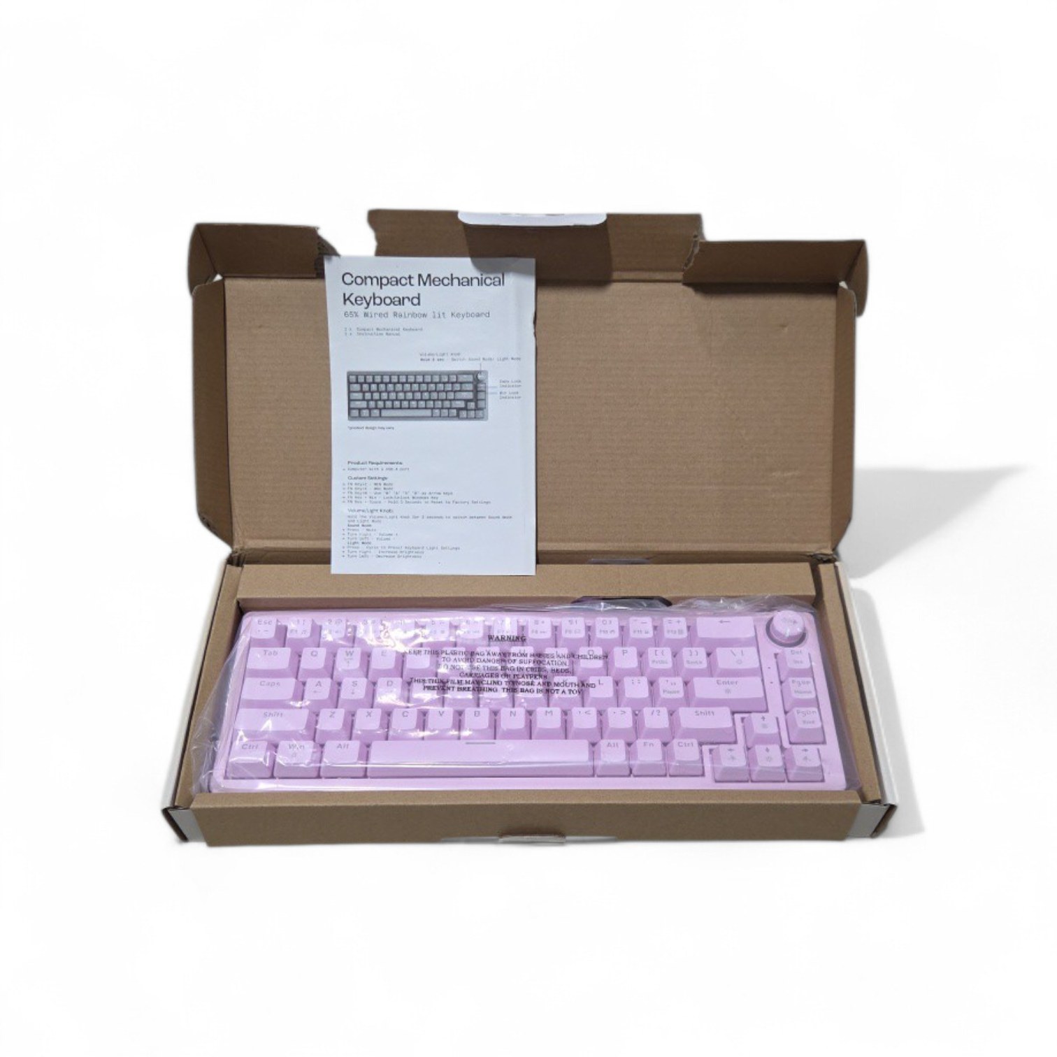 Compact Mechanical Keyboard - Pink - In Box