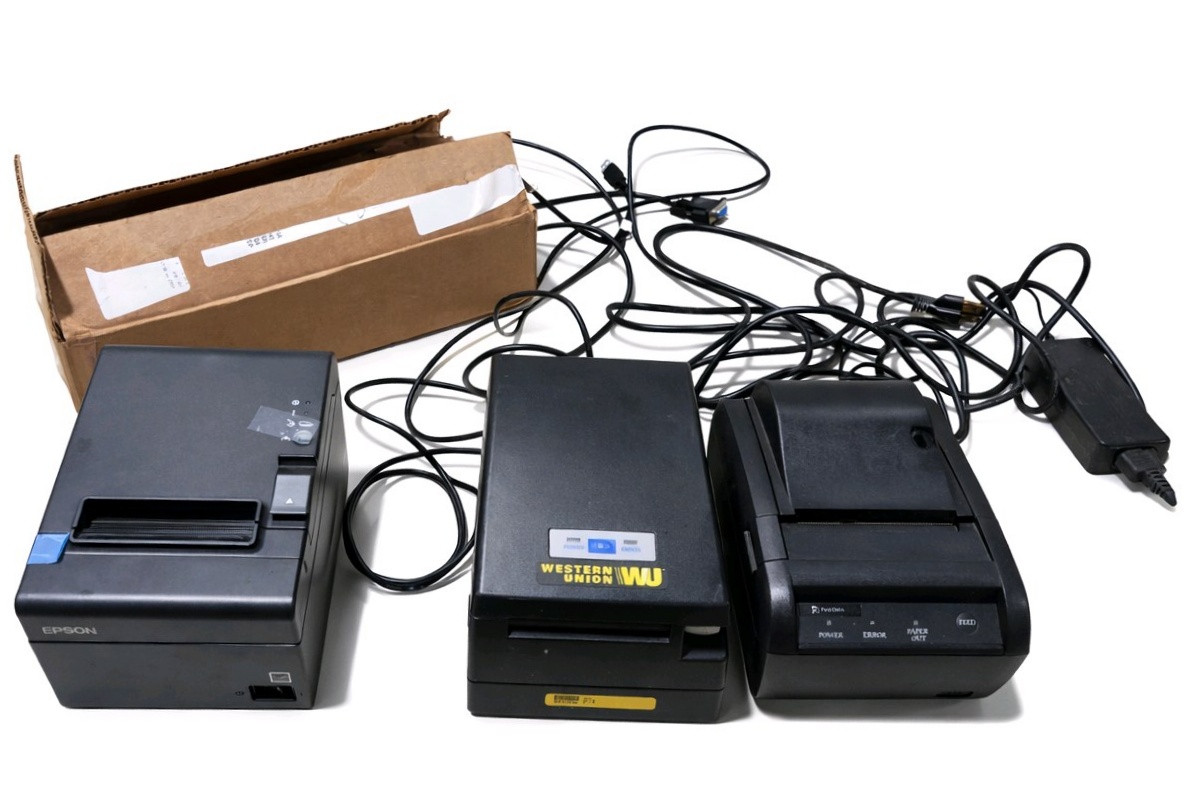 Lot of 3 POS Thermal Receipt Printers Epson TM-T20II Citizen CT-S2000 Posiflex PP-8000 w Paper