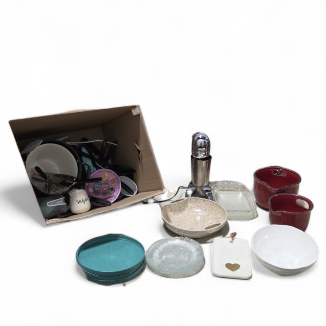Mixed Kitchen and Home Decor Lot - Drink Mixer  Malt Maker, Bowls, Glass Dishes and More